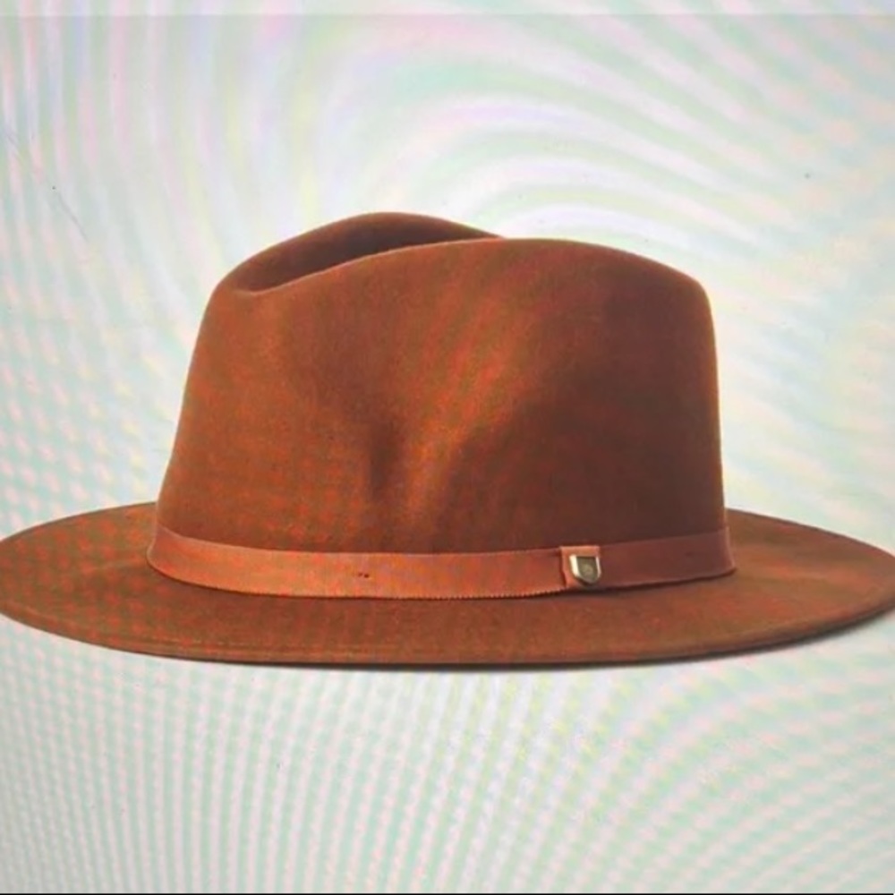 Unisex Brixton Messer Packable Fedora, size large, color coffee, only worn once - Picture 5 of 10